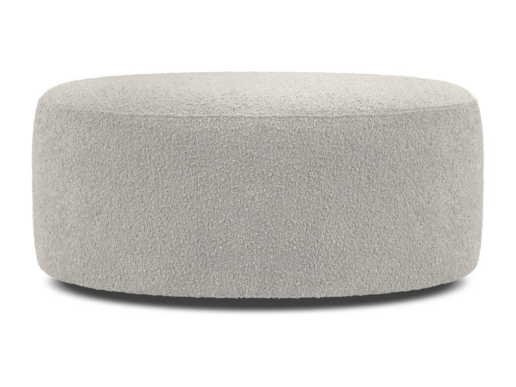 Bohometop - Bohometop swivel pouf in light grey bouclé fabric - 80x80x36cm 89923SMSS