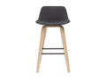 Set of 2 Scandinavian bar stools, dark grey, 65 cm high, Bohometop 94900PBXM