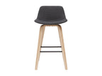 Set of 2 Scandinavian bar stools, dark grey, 65 cm high, Bohometop 94900PBXM