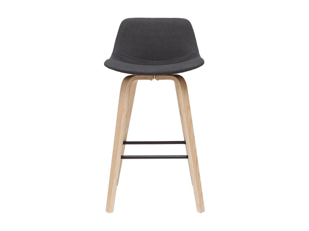 Set of 2 Scandinavian bar stools, dark grey, 65 cm high, Bohometop 94900PBXM