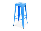 Set of 4 matte blue steel bar stools 94427QITC
