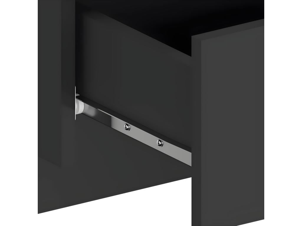 2-Piece Wall-Mounted Bedside Tables, Black 86418UZVH