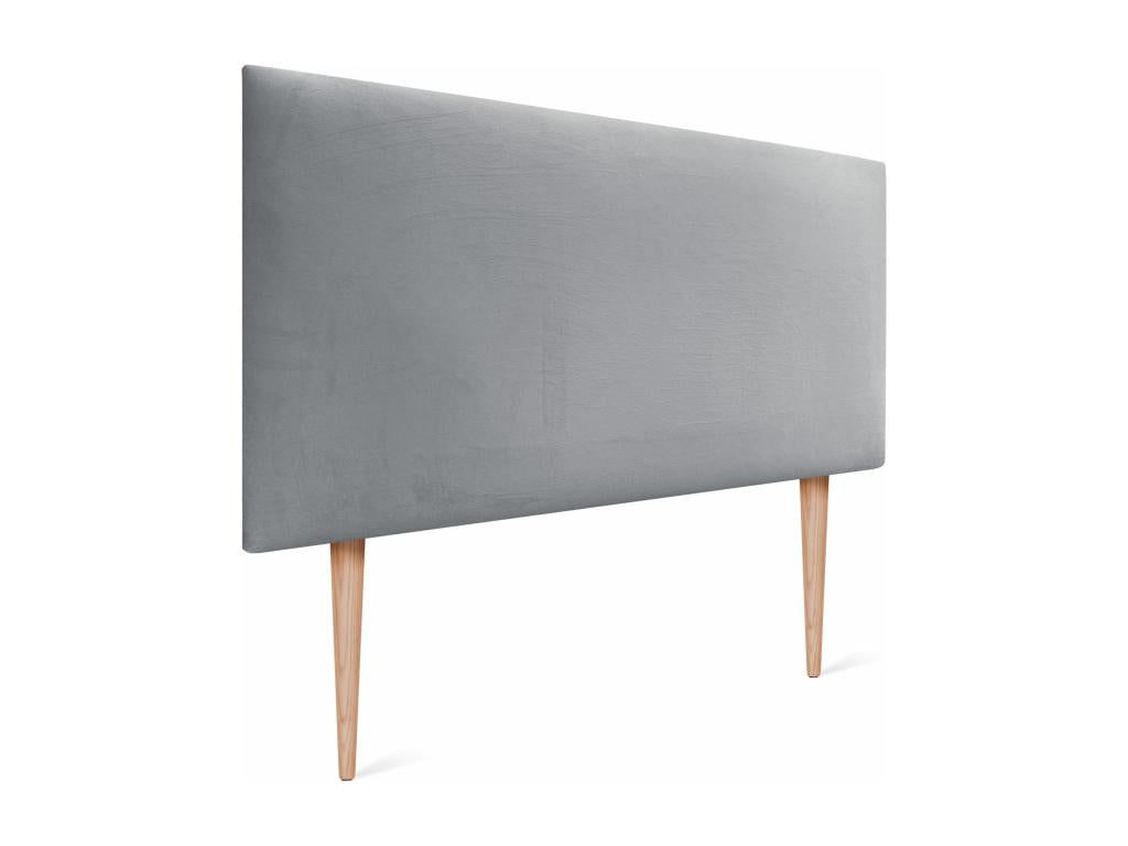 Homelumiere Smooth Velvet Headboard 95x105 with Bed Legs 80/90 - Light Grey