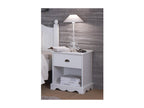 White 1-Drawer English Style Bedside Table 31982CMEQ