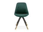 Vintage Velvet/Wood Chair Homelumiere 83cm Green/Black