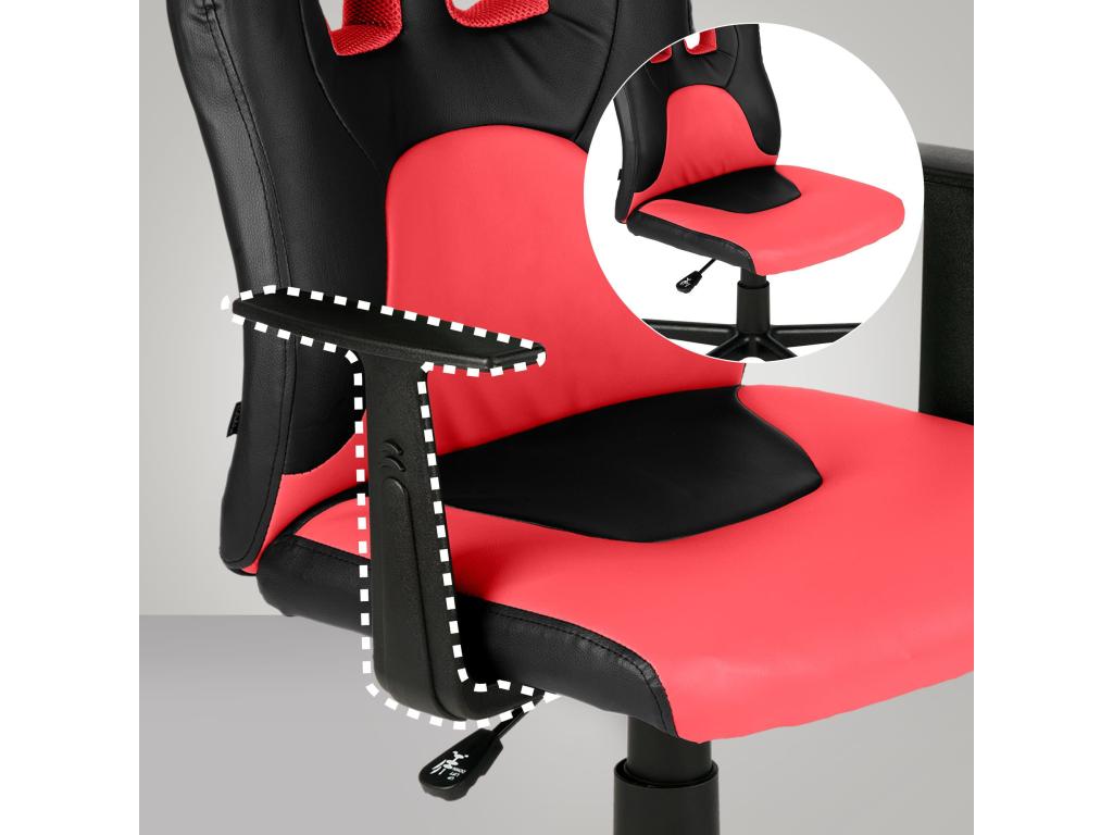 Office chair - Faux leather / Plastic - Black / Red - Fun