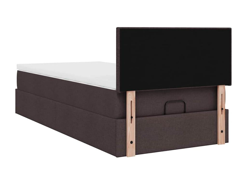 Ottoman bed frame with dark brown mattress 90x190 cm fabric 54474UUFU