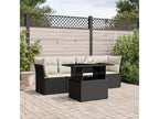 5-piece garden furniture set with cushions, black wicker resin 30213FJUE