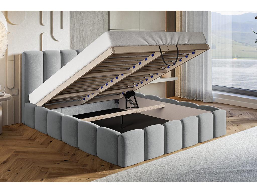 Bohometop Upholstered Bed 160x200 cm with Storage Bohometop - Double Bed 160x200 in Bouclé Fabric Brown Anthology 5 12099OXIE