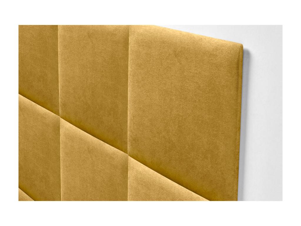 Bohometop Upholstered Headboard in Bohometop Fabric, Composed of Interchangeable Self-Adhesive Bed Panels for Luxury Bedroom, Mustard, 150 cm, 16314QTJD