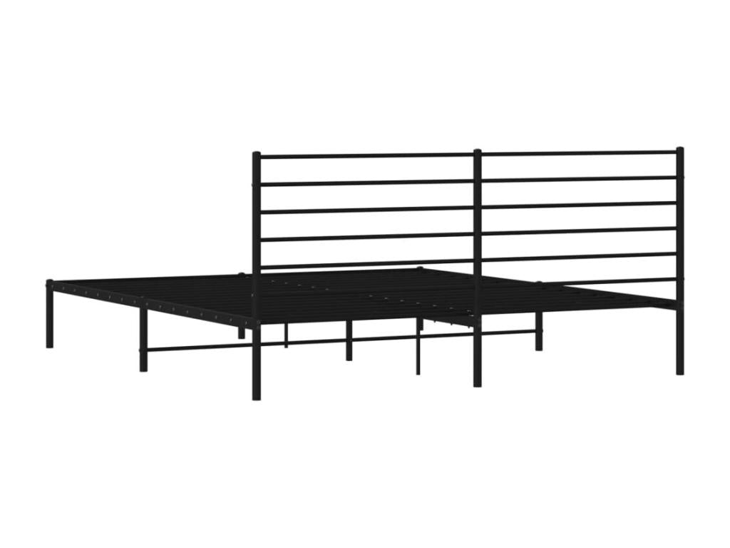 Metal bed frame with black headboard 183x213 53033OKBN