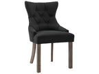 Set of 4 black fabric dining chairs