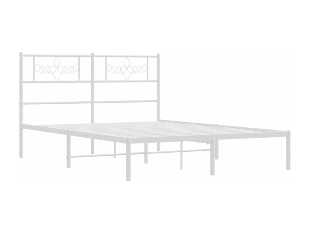 Metal bed frame with white headboard 120x190 39099LNXV