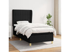 Bohometop bed base with mattress, black, 90x200 cm, fabric, 77714GBWK