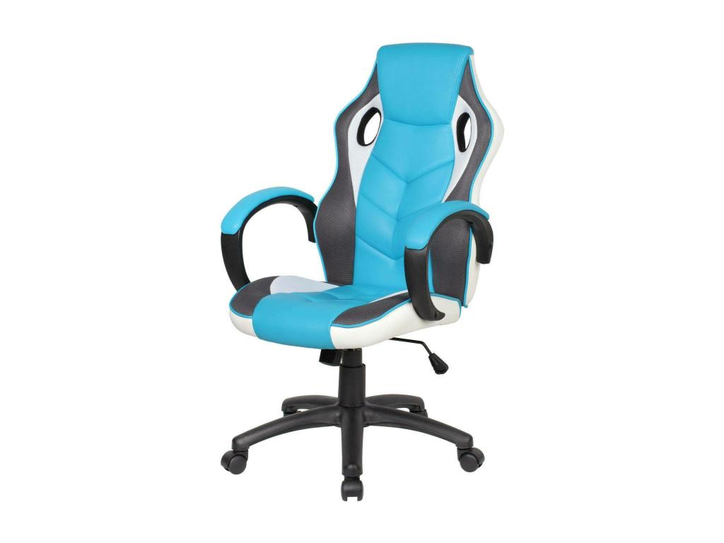 Bohometop Gaming Chair, Adult Gaming Chair, Office Chair, 66x61h104/114 cm, Sky Blue and White, 85961QVWN