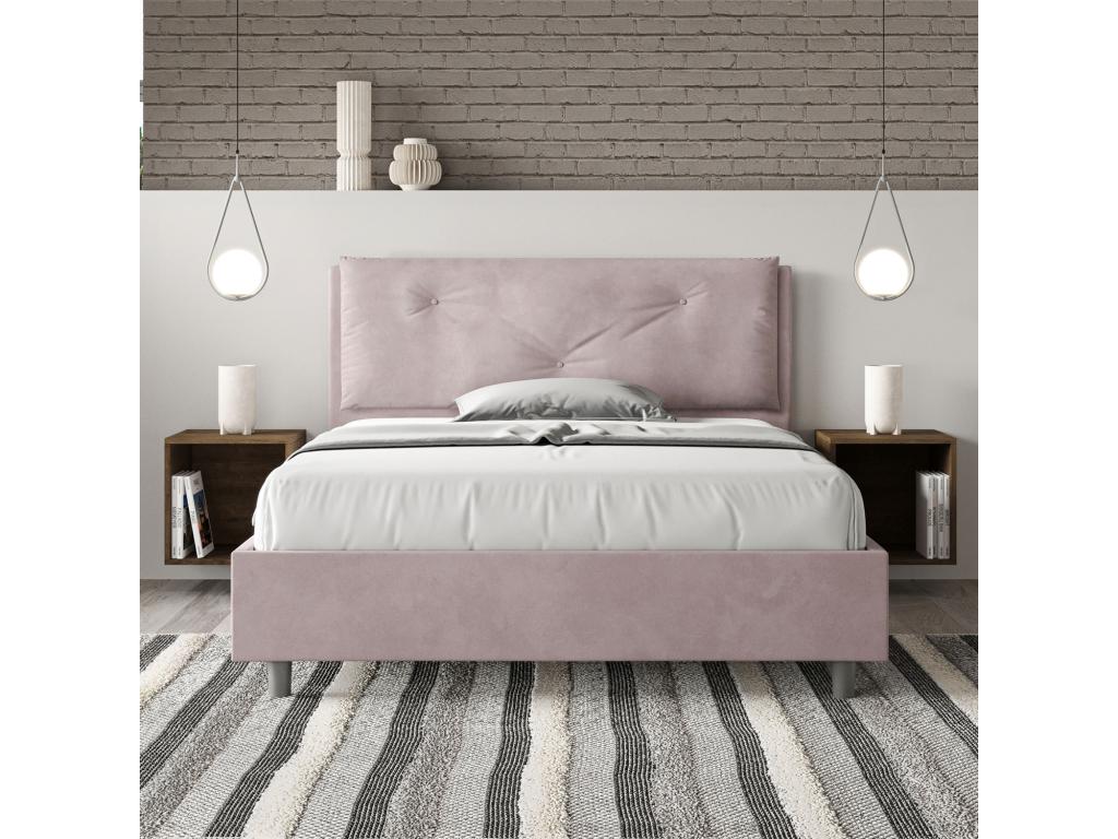 Bohometop Large 140x190cm Microfiber Upholstered Double Bed (No Slatted Base) 98631WTAJ