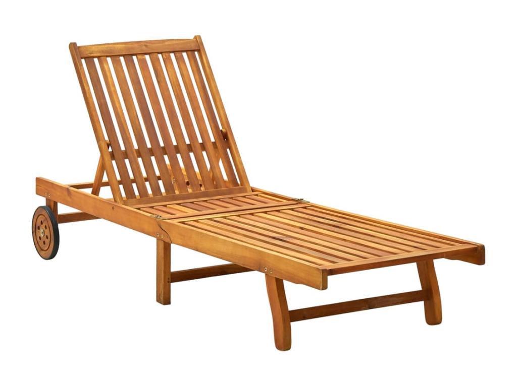 Garden lounge chair with cushion, solid wood.