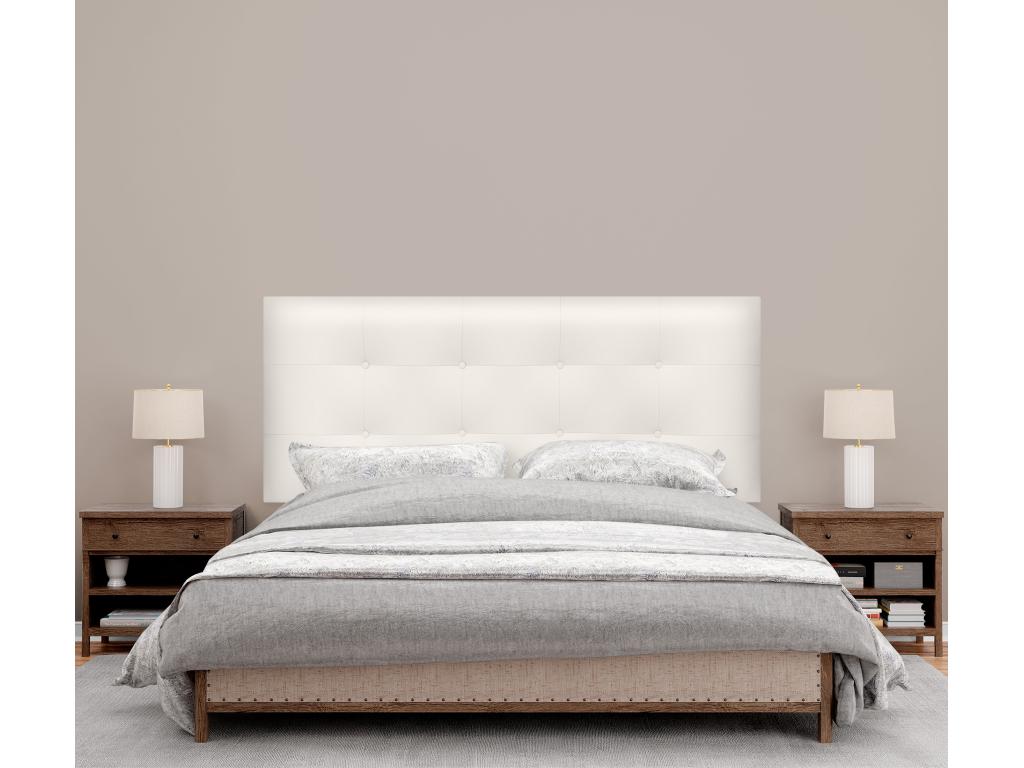 Homelumiere Faux Leather Upholstered Headboard 145x60cm for 135/140cm Bed - Ivory White
