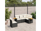 5-piece garden furniture set with cushions, black wicker resin 91889FPZB