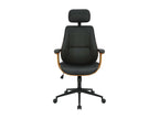 Office chair - Faux leather / Metal - Walnut / Black - Bohometop 37158WHHN