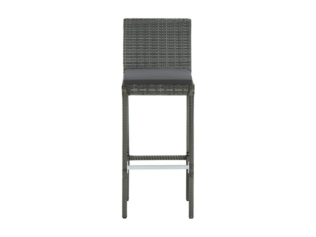 7-piece garden bar set and cushions, Grey Wicker Resin 53848JARO