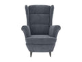 Dark grey velvet armchair