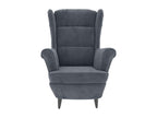 Dark grey velvet armchair
