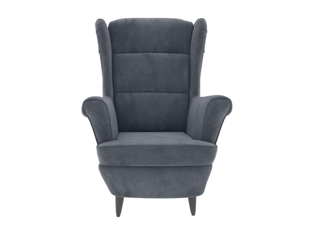 Dark grey velvet armchair