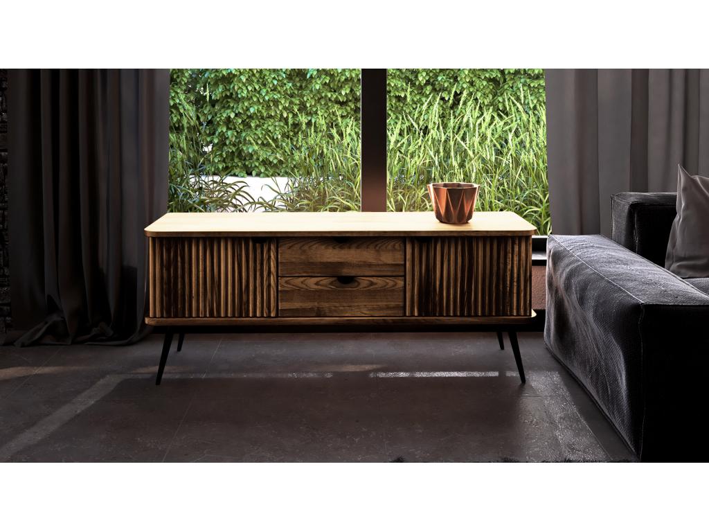 Homelumiere beech wood TV stand 144x46cm