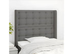 Headboard with wings, Dark Grey, 83x16x118/128 cm, Fabric, 93806ICLH