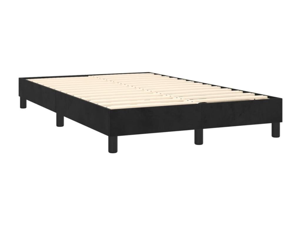 Upholstered bed base with mattress, black, 120x200 cm, velvet, 49671UDHI