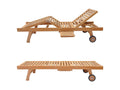 Folding teak sun lounger set with side table Bohometop 56486GXRV