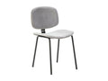 Bohometop - Set of 4 Light Grey Corduroy Chairs with Black Metal Legs 53663JQAW