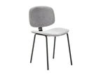 Bohometop - Set of 4 Light Grey Corduroy Chairs with Black Metal Legs 53663JQAW