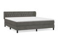 Upholstered bed base and mattress, Dark Grey, 160x200cm, Velvet