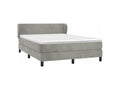 Bohometop bed base and mattress, light grey, 140x200 cm, velvet, 50209XKDL