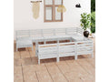 10-Piece Garden Furniture Set, White, Solid Pine Wood, 67637SRNS
