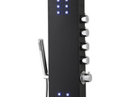 Thermostatic hydromassage shower column with LEDs and Bluetooth - W20 x H165 cm - Black - Bohometop V 63624YJUK