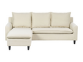Modern Left-Facing Corner Sofa with Solid Wood Legs and Beige Polyester Fabric Seat - Bohometop 38236JZEO