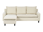 Modern Left-Facing Corner Sofa with Solid Wood Legs and Beige Polyester Fabric Seat - Bohometop 38236JZEO