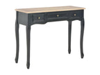 3-drawer dressing table console in light and black solid pine, Homelumiere