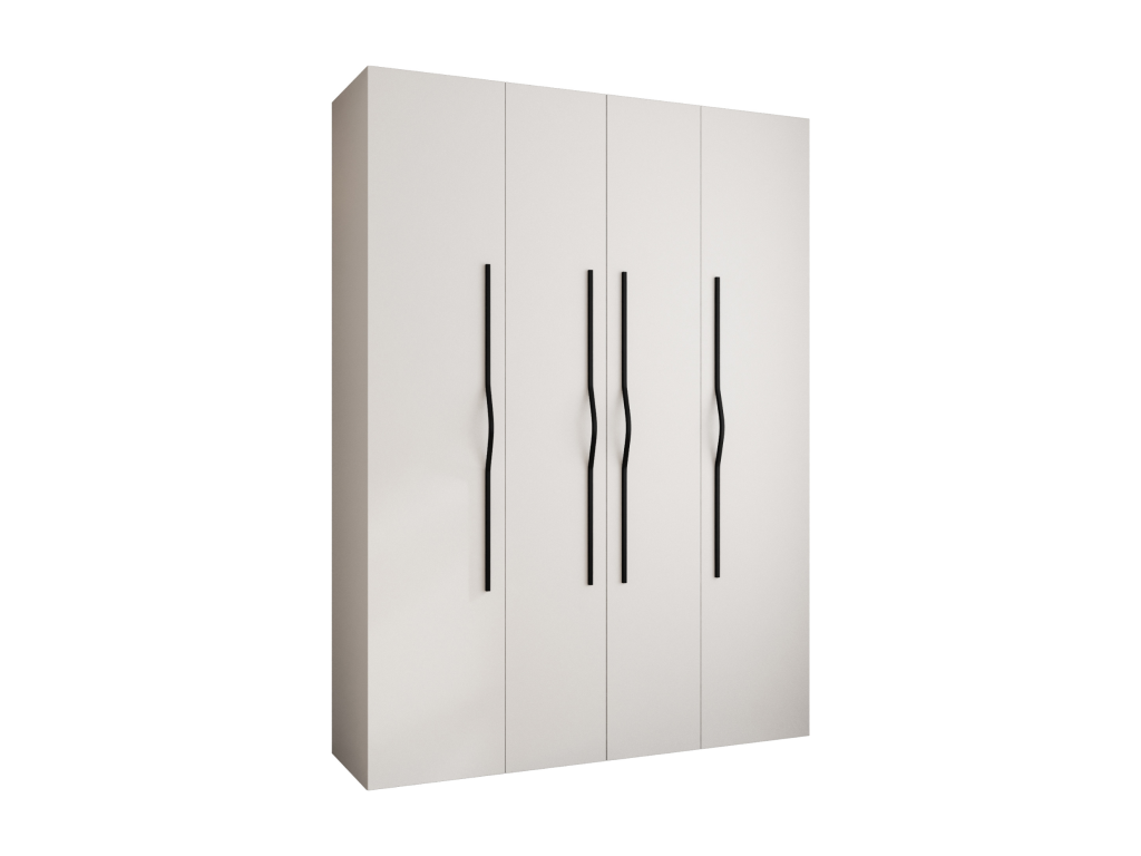 Bohometop 2 Hinged Door Wardrobe 245.5/180/50 4 Doors White/Black 25450CKZE