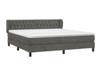 Upholstered bed base and mattress, Dark Grey, 160x200cm, Velvet