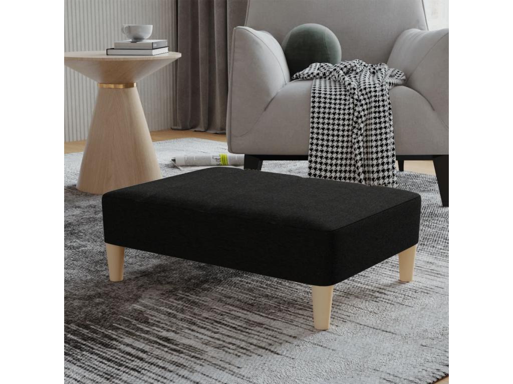 Black Footrest 78x56x32 cm Fabric 39812CRBN