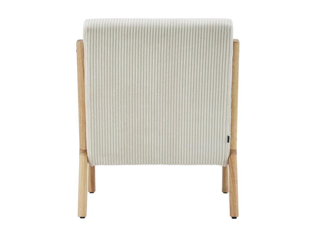 Armchair in wood and beige corduroy - Homelumiere