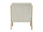 Armchair in wood and beige corduroy - Homelumiere