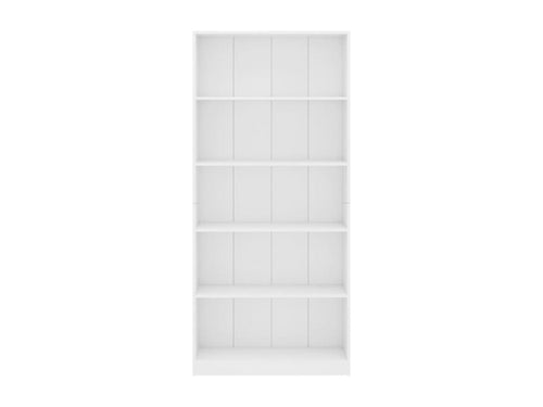 5-Tier Bookshelf, White, 80x24x175 cm, Chipboard