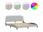 Bed frame with Bohometop LED light grey 180x200 cm velvet 68113IVCY