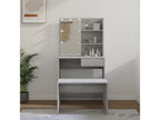 Dressing table set with LED lighting, Homelumiere grey engineered wood