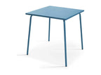 Bohometop 21146UPOE Square Garden Table and 4 Blue Steel Chairs